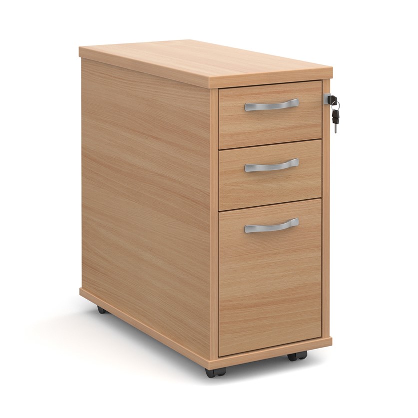 3-Drawer Tall Narrow Mobile Pedestal